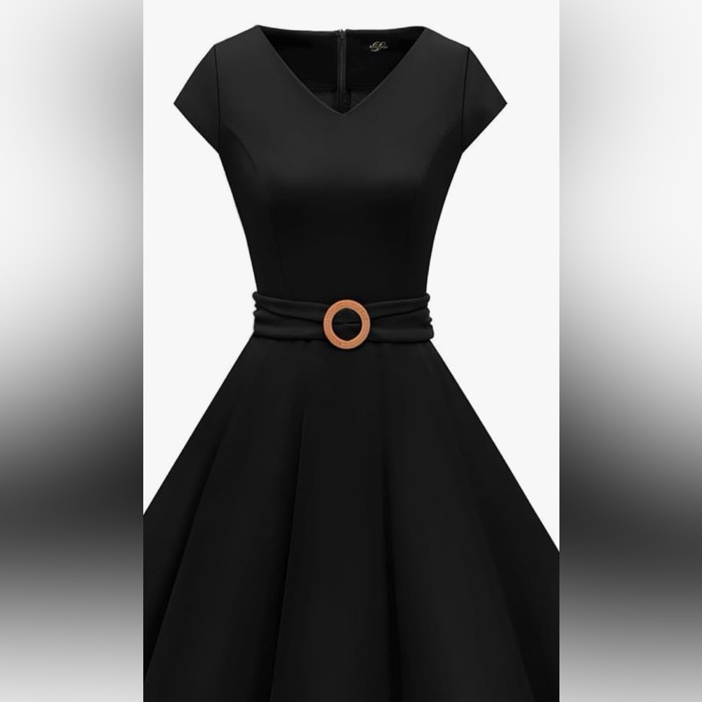 Vintage Summer Dress with Tan Accent